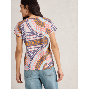 White Stuff Nelly Notch Neck Short Sleeve Tee